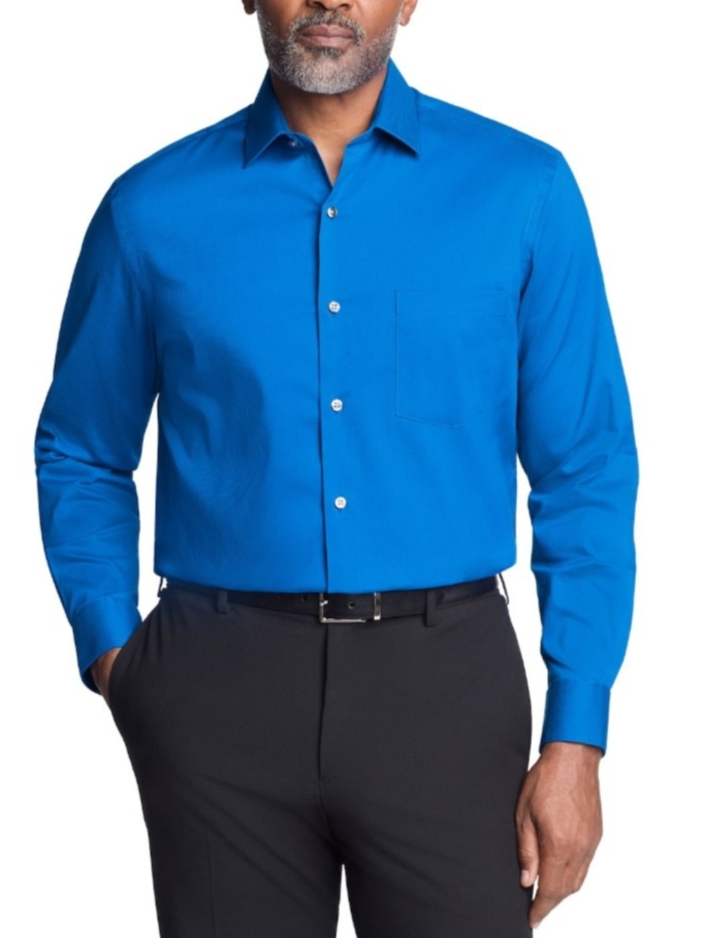 NWT Van Heusen Fitted Blue Button-Down Dress Shirt